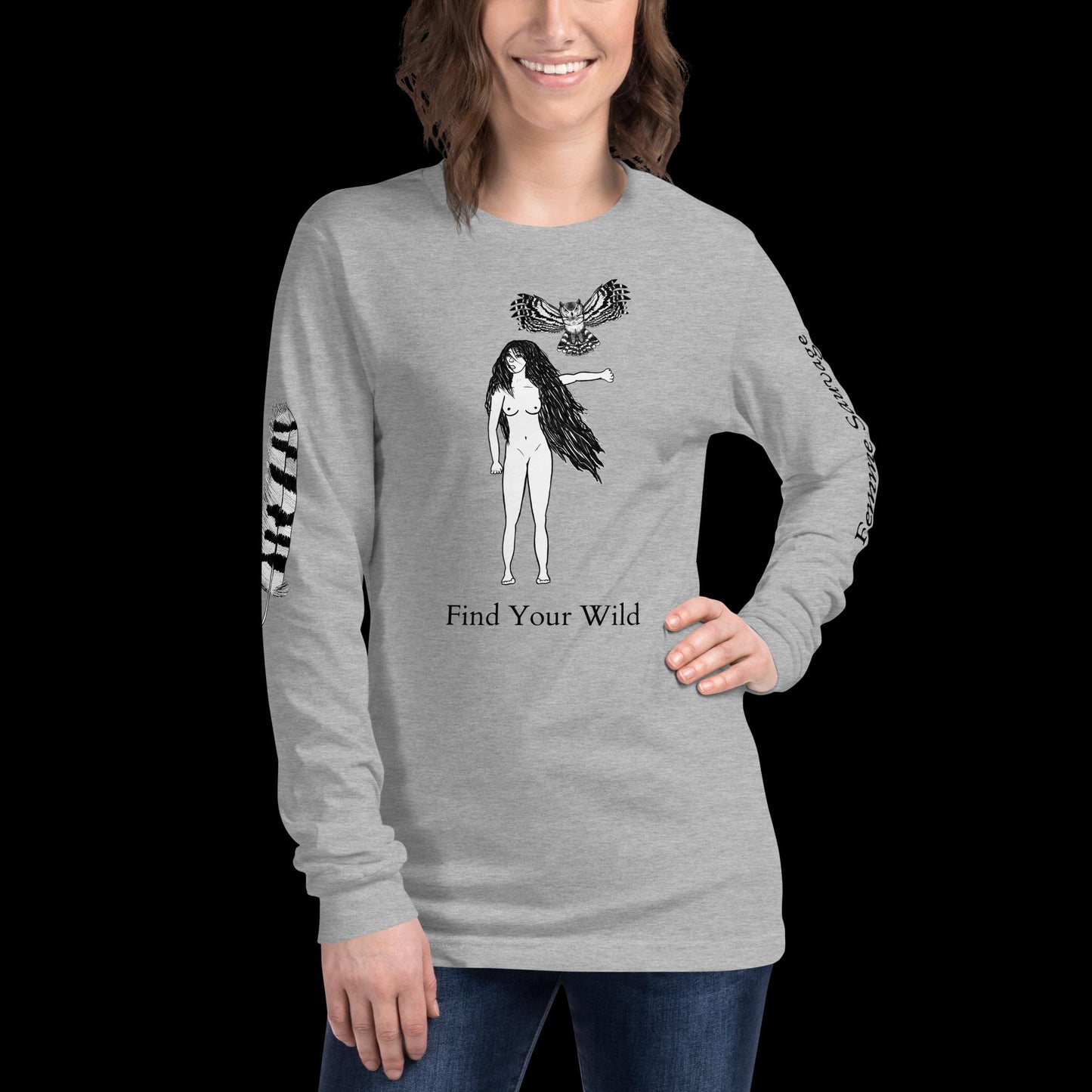 Owl Find Your Wild Light Colors Long Sleeve Tee