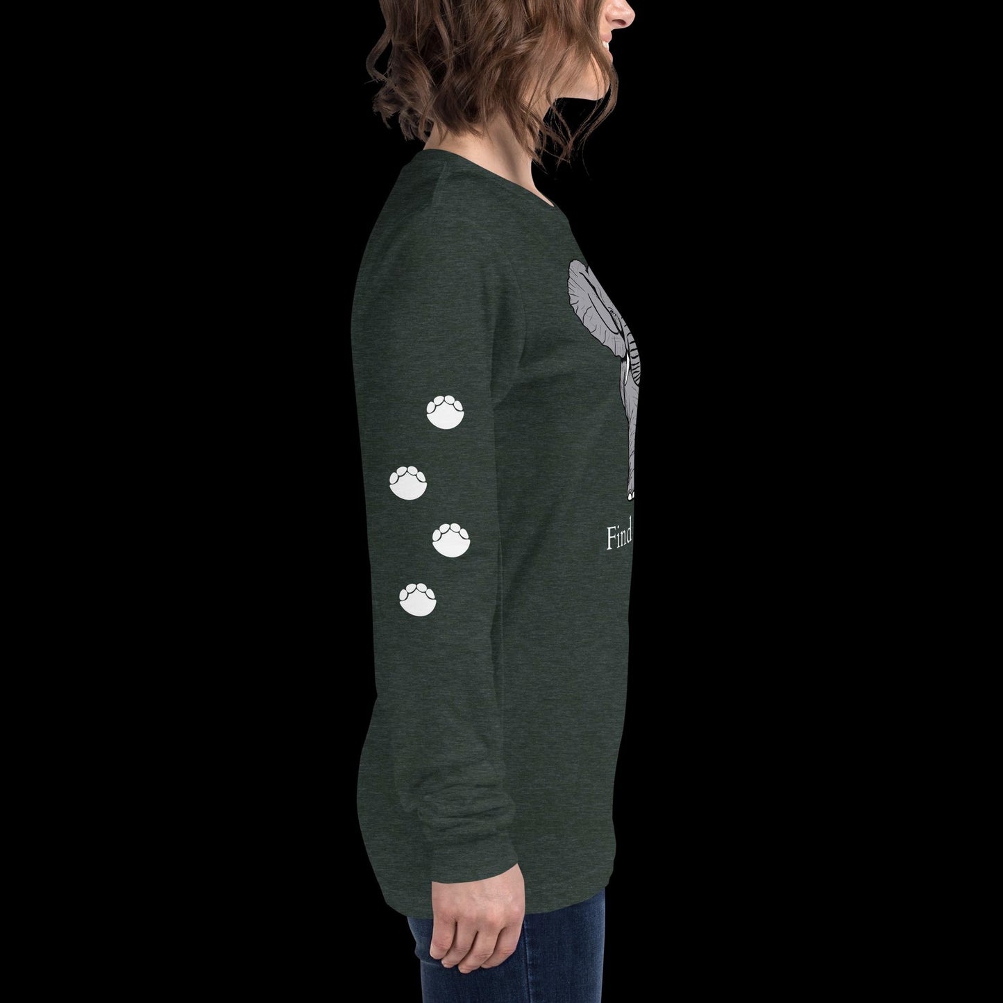 Elephant Find Your Wild Dark Colors Long Sleeve Tee