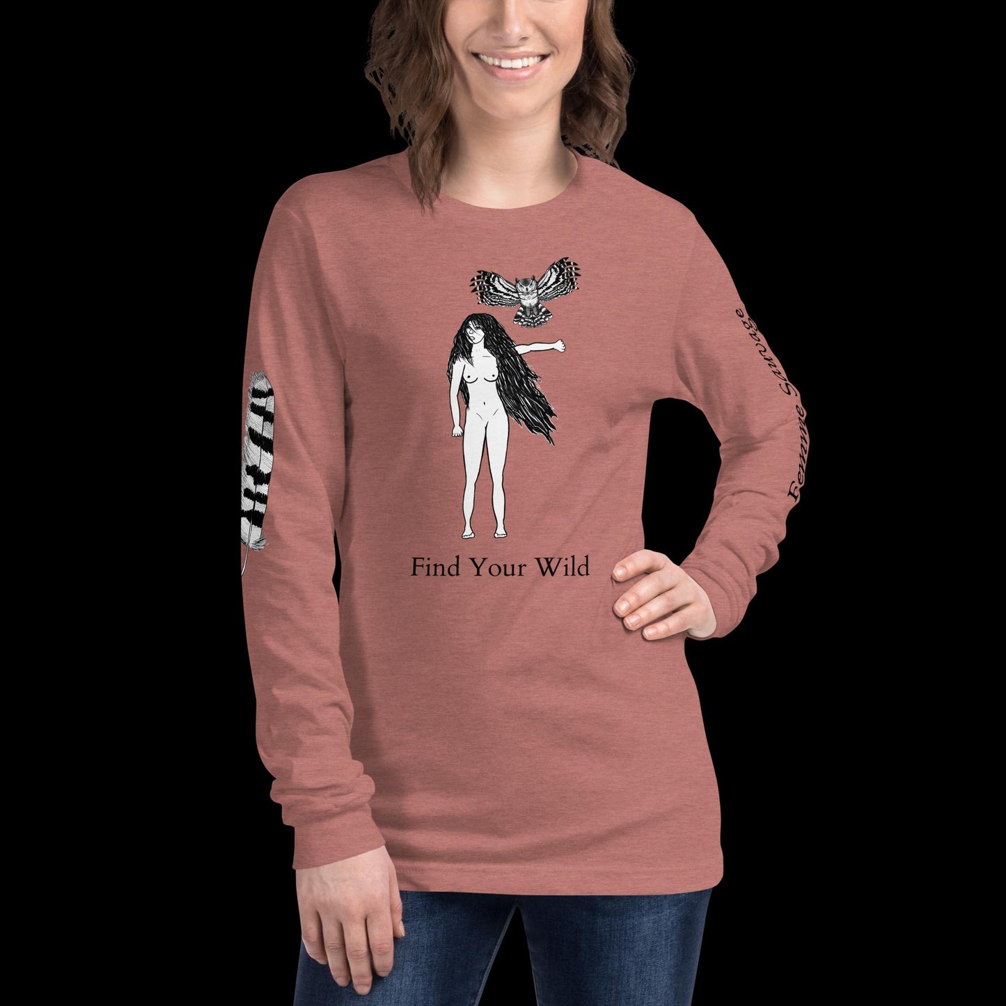 Owl Find Your Wild Light Colors Long Sleeve Tee