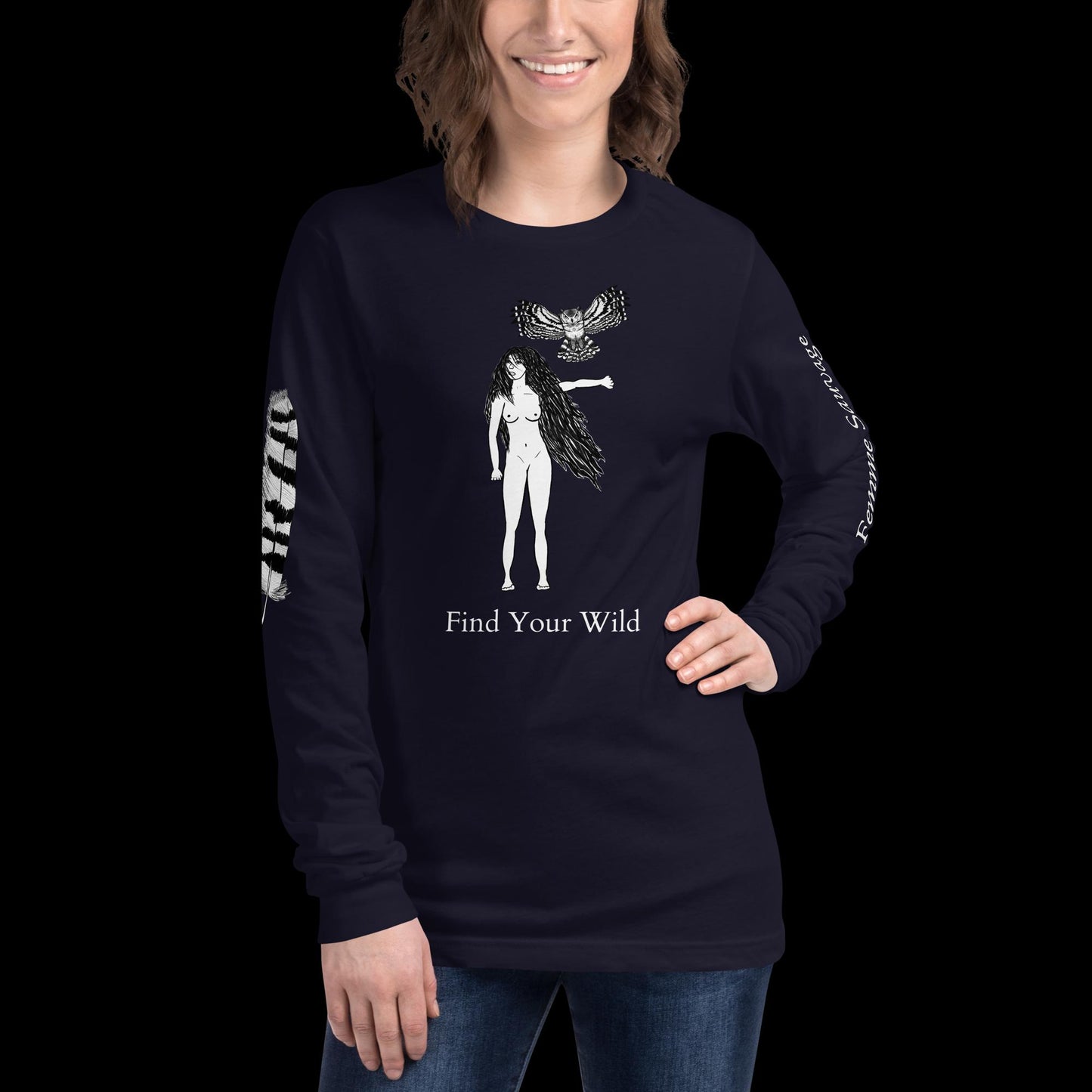 Owl Find Your Wild Dark Colors Long Sleeve Tee