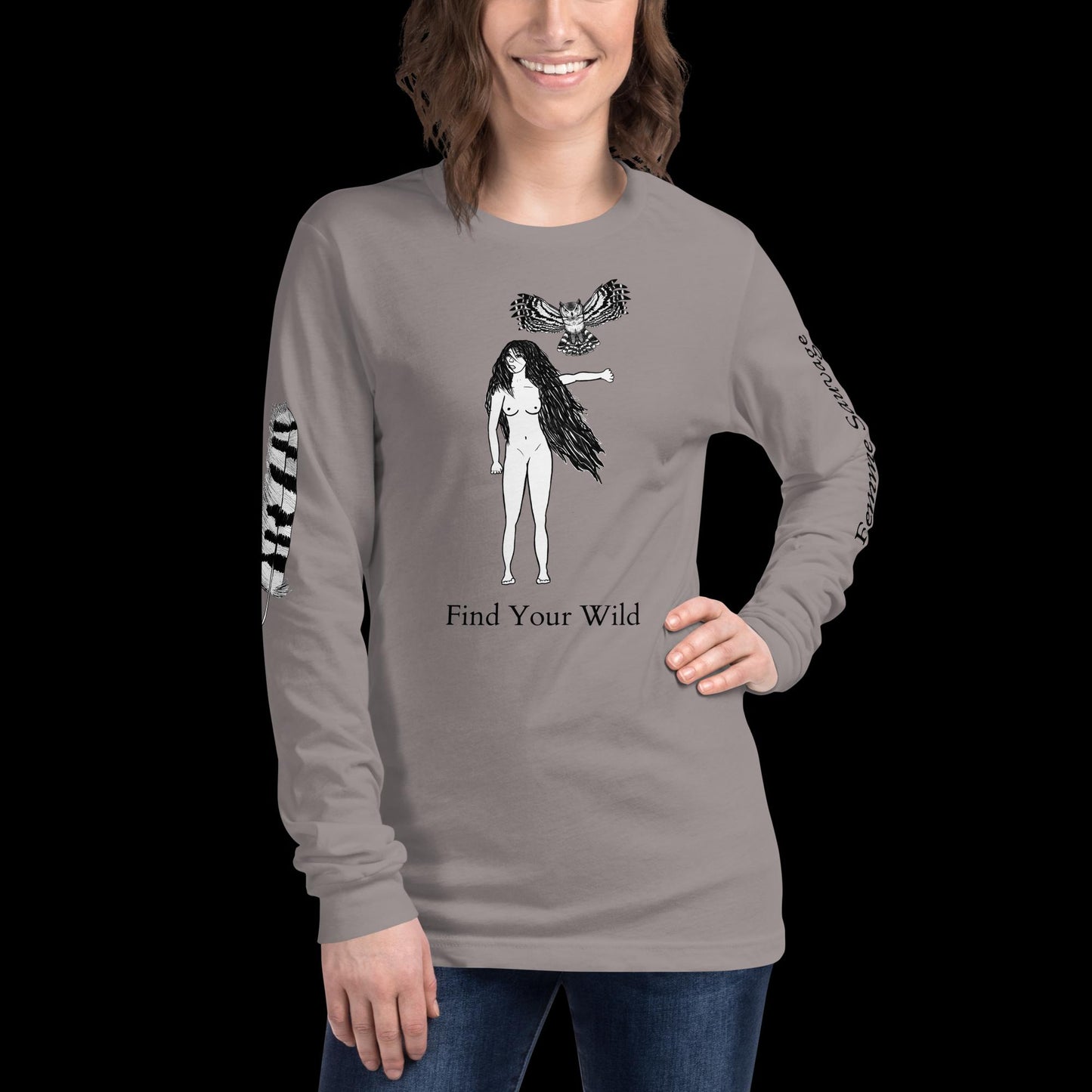 Owl Find Your Wild Light Colors Long Sleeve Tee