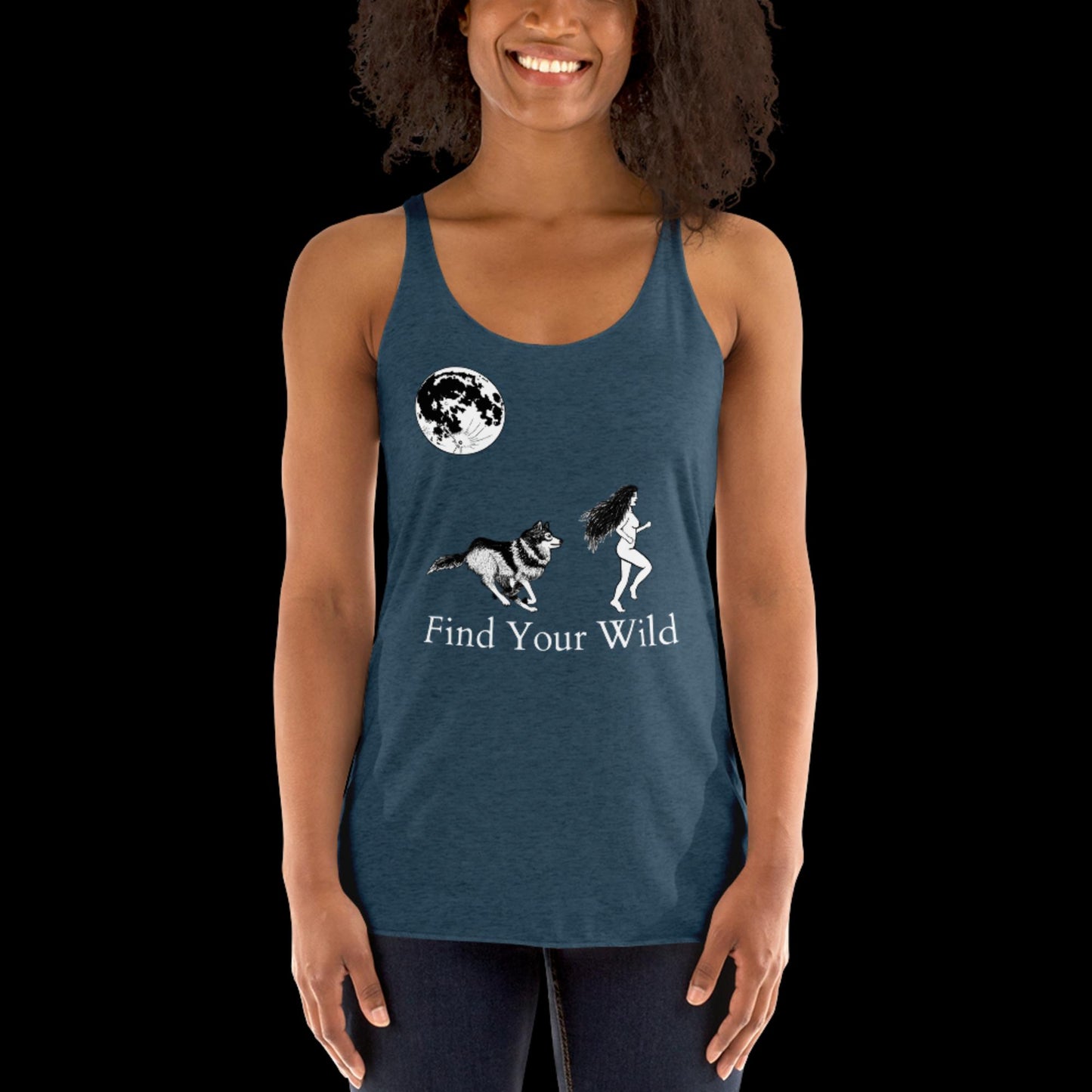 Wolf Find Your Wild Dark Colors Racerback Tank