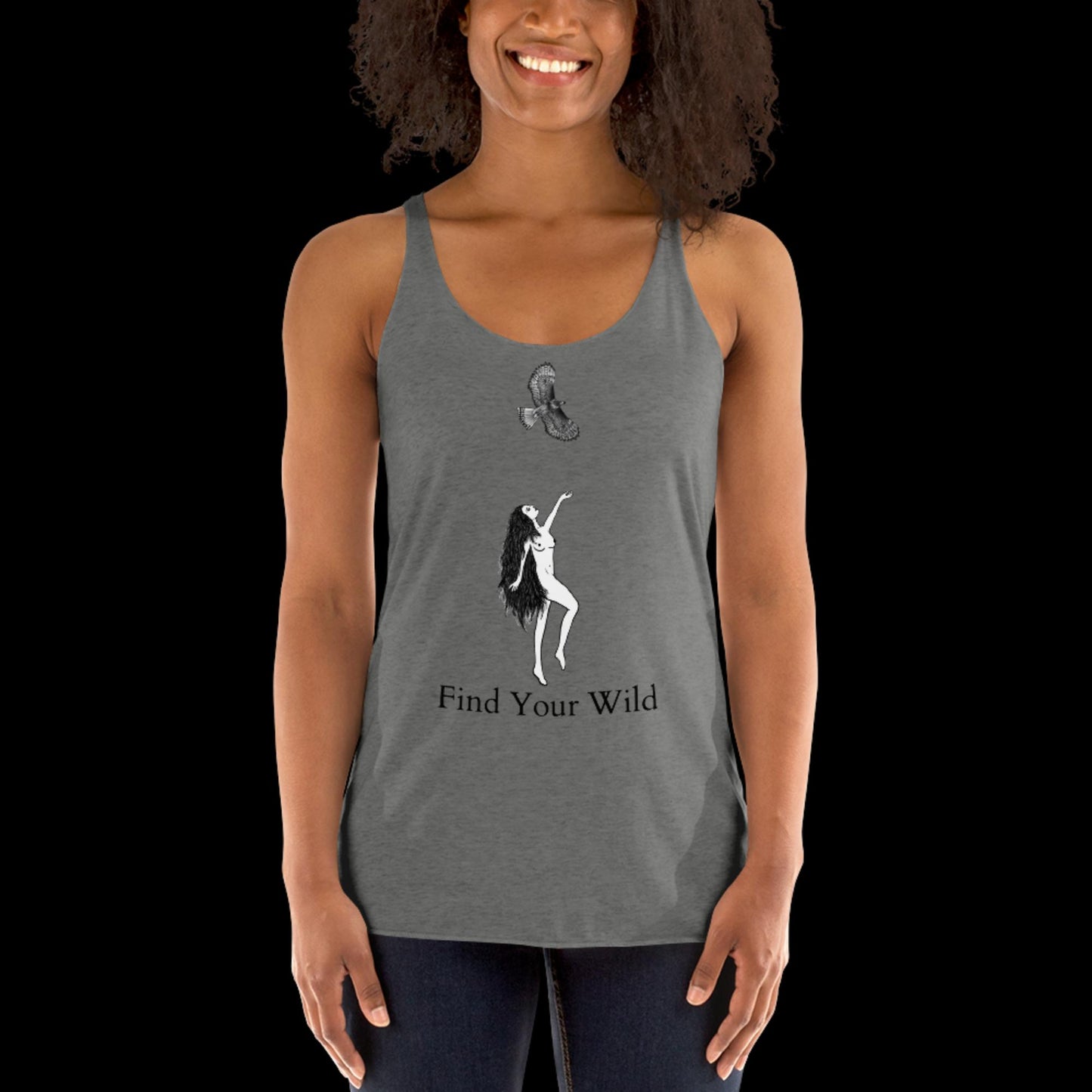 Hawk Find Your Wild Light Colors Racerback Tank