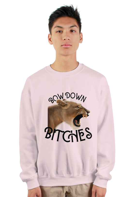 bow down bitches heavy crewneck sweatshirt