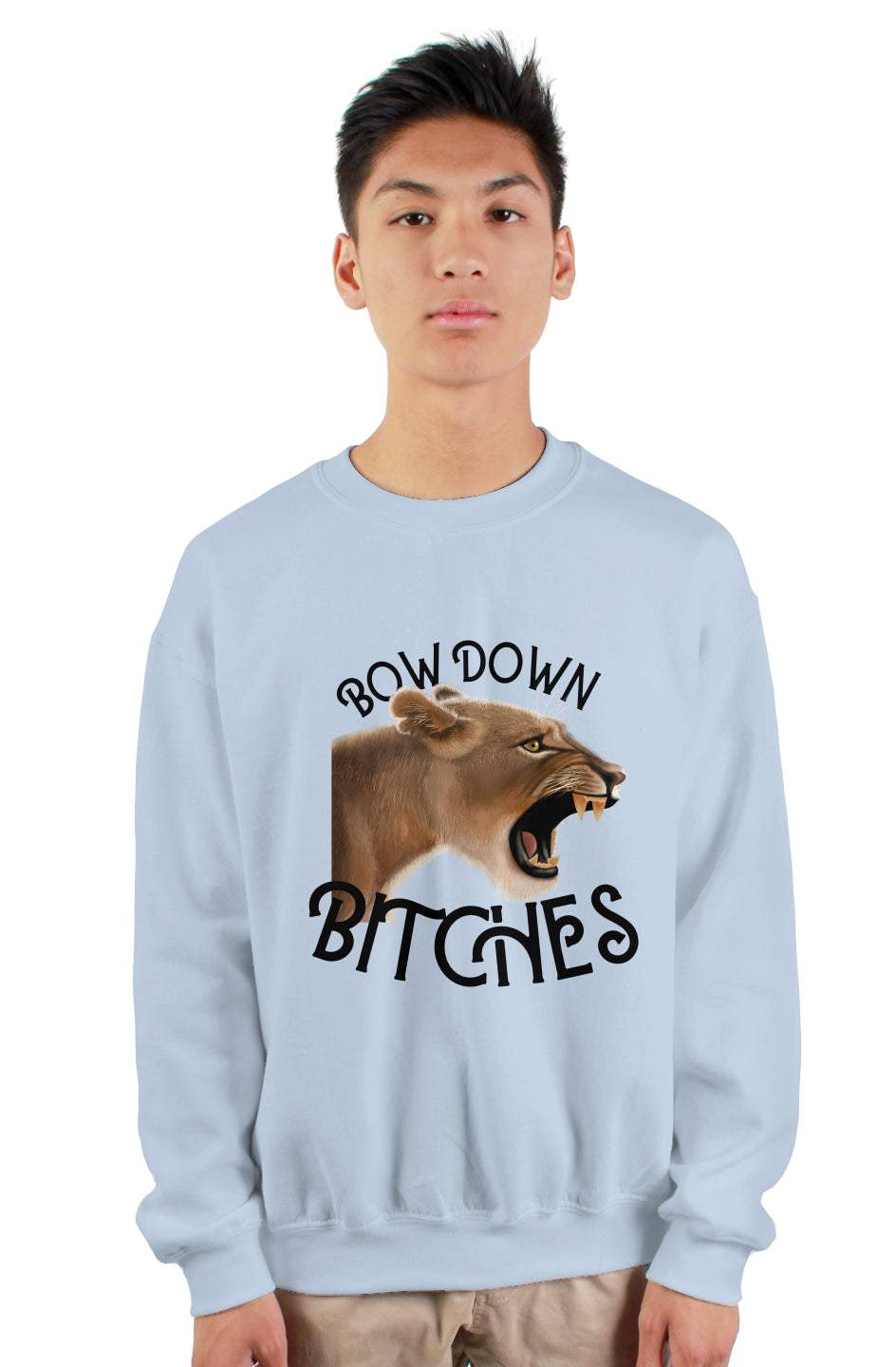 bow down bitches heavy crewneck sweatshirt