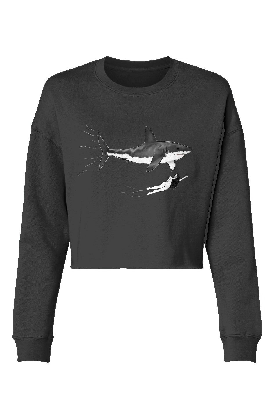 shark  Cropped Crew