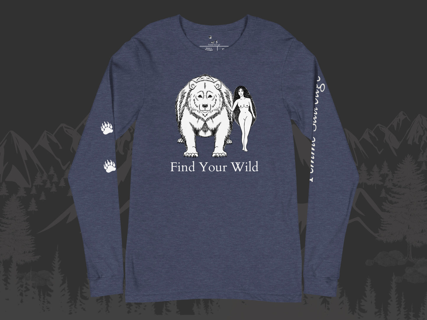 Bear Find Your Wild Dark Colors Long Sleeve Tee