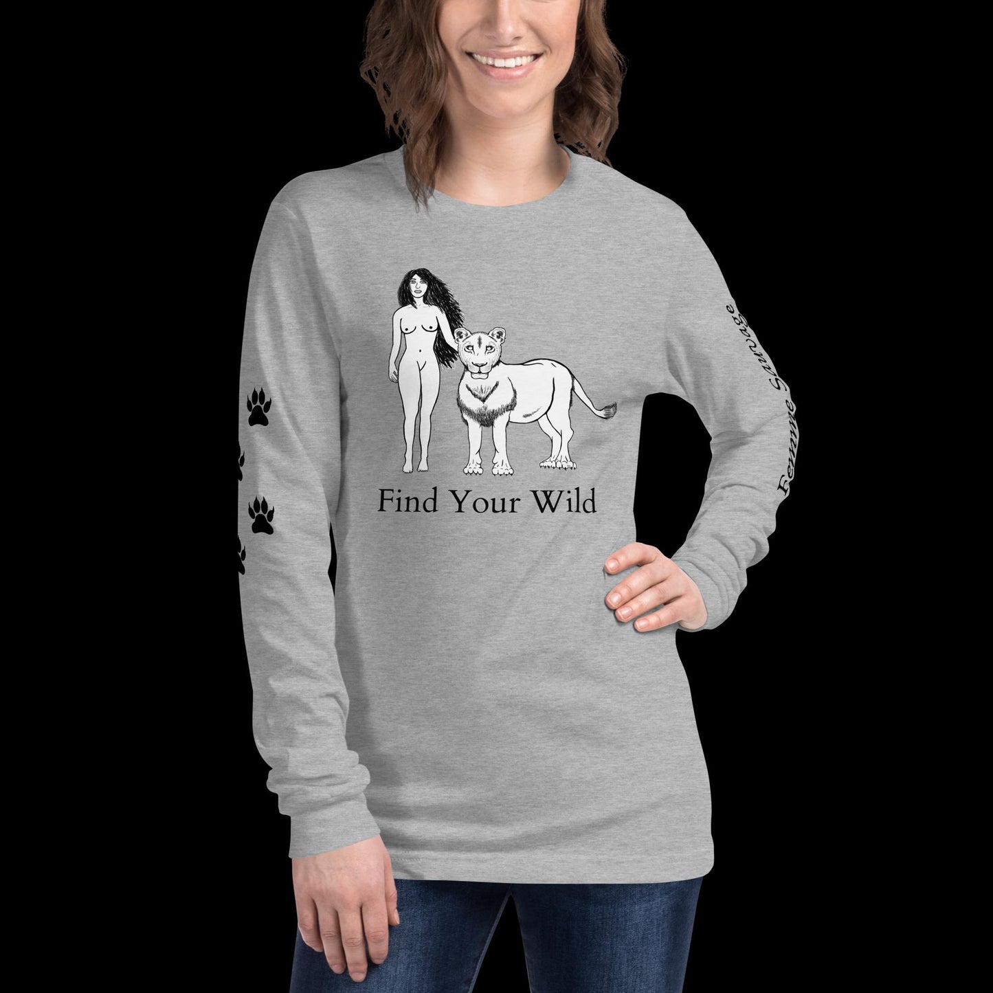 Lioness Find Your Wild Light Colors Long Sleeve Tee