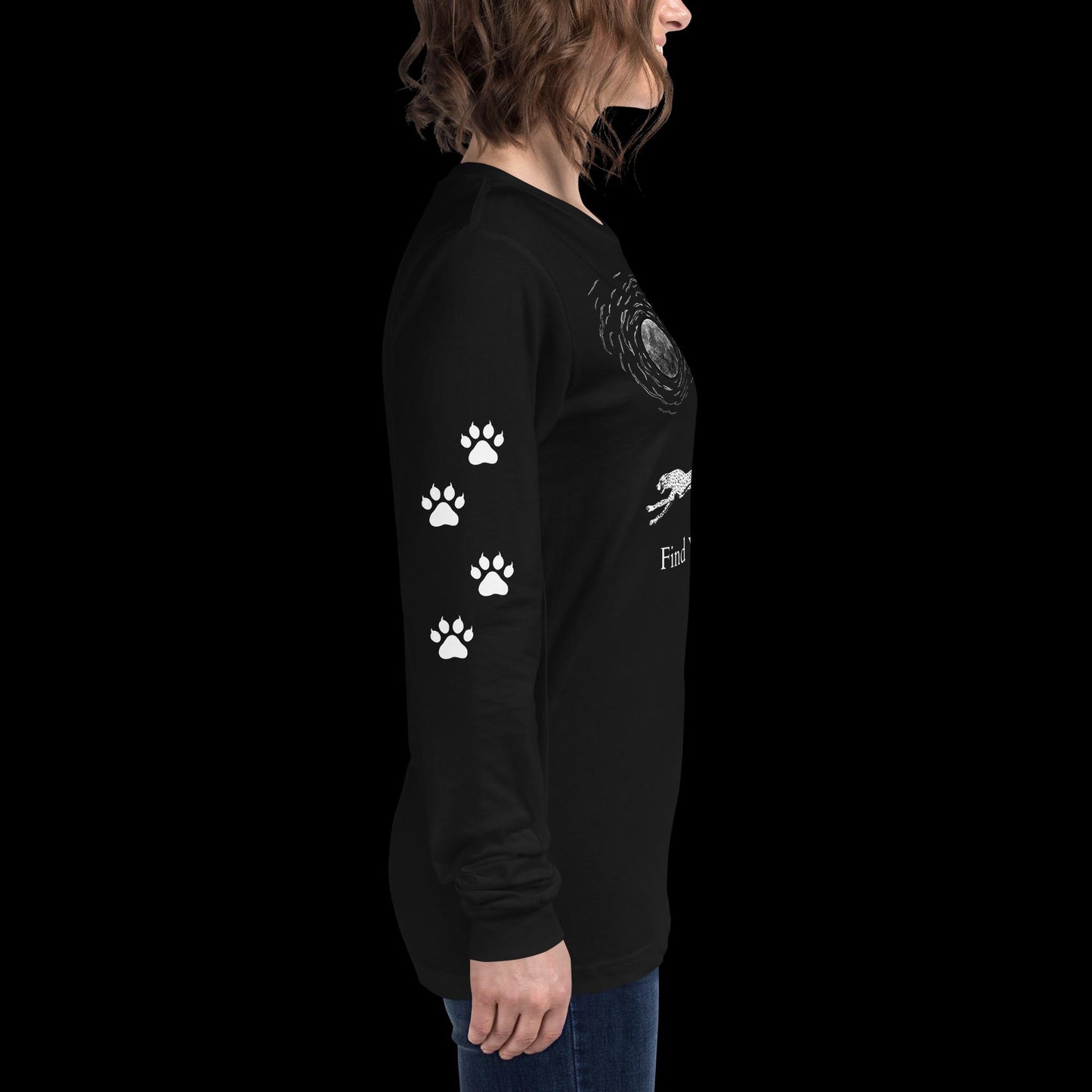 Cheetah Find Your Wild Dark Colors Long Sleeve Tee