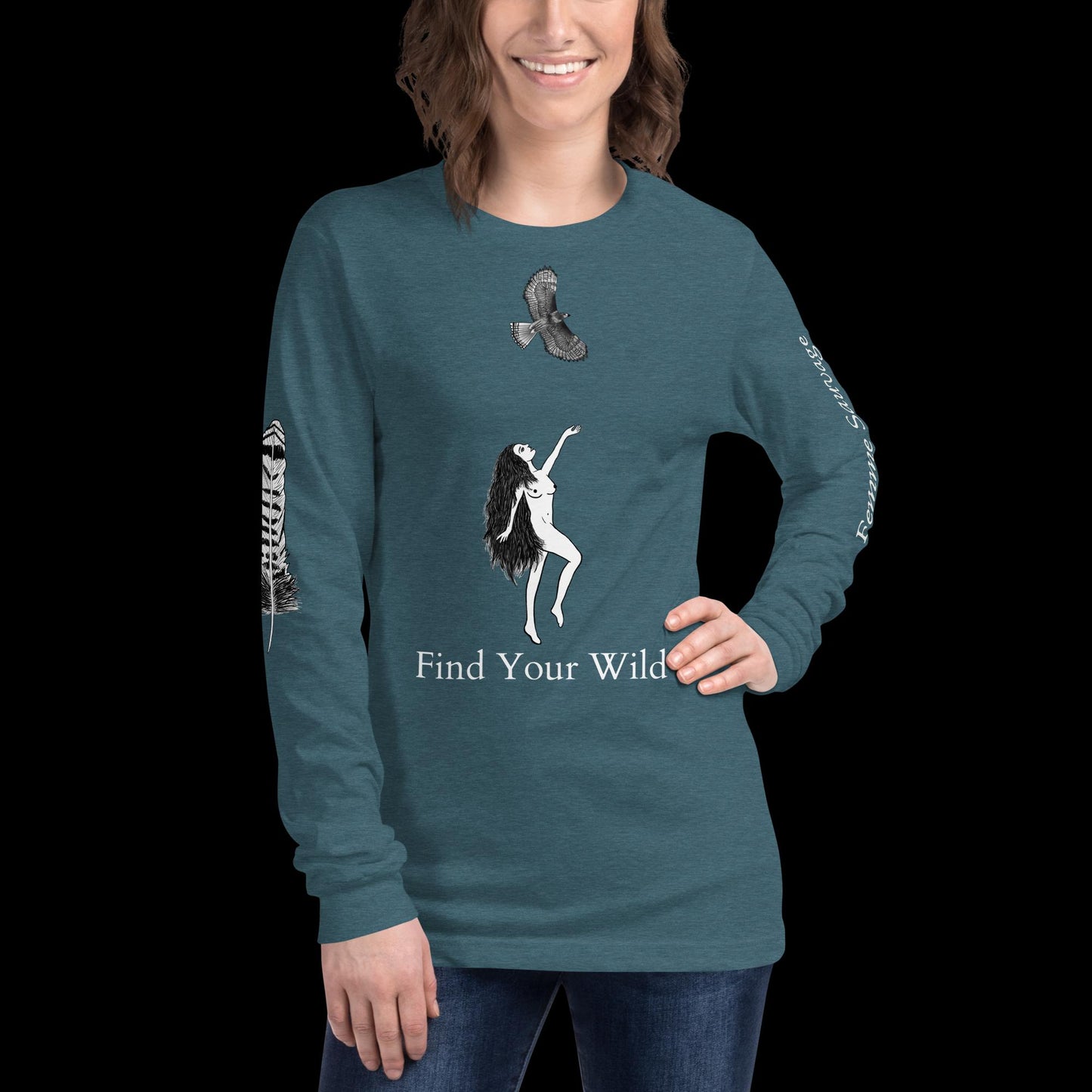 Hawk Find Your Wild Dark Colors Long Sleeve Tee