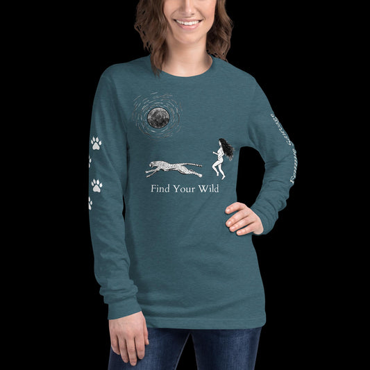 Cheetah Find Your Wild Dark Colors Long Sleeve Tee