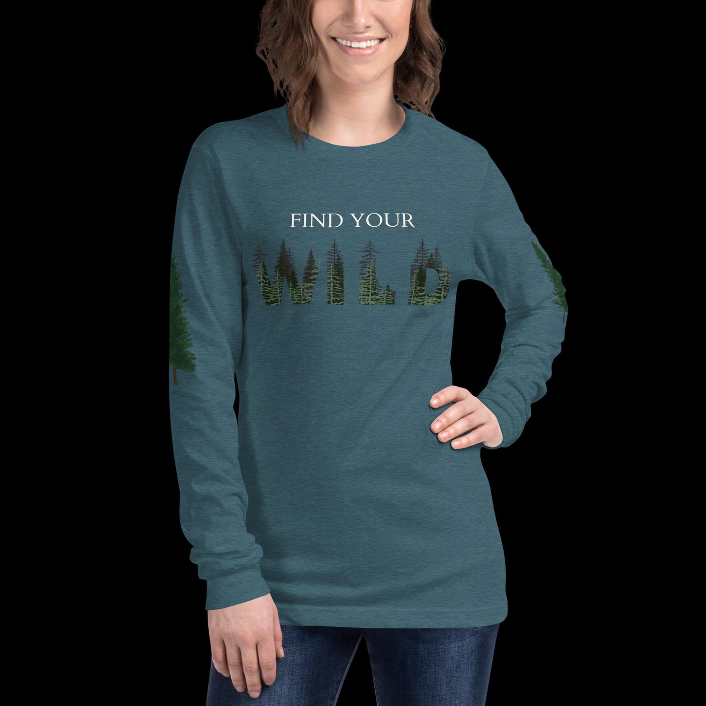 Find Your Wild Dark Colors Long Sleeve Tee