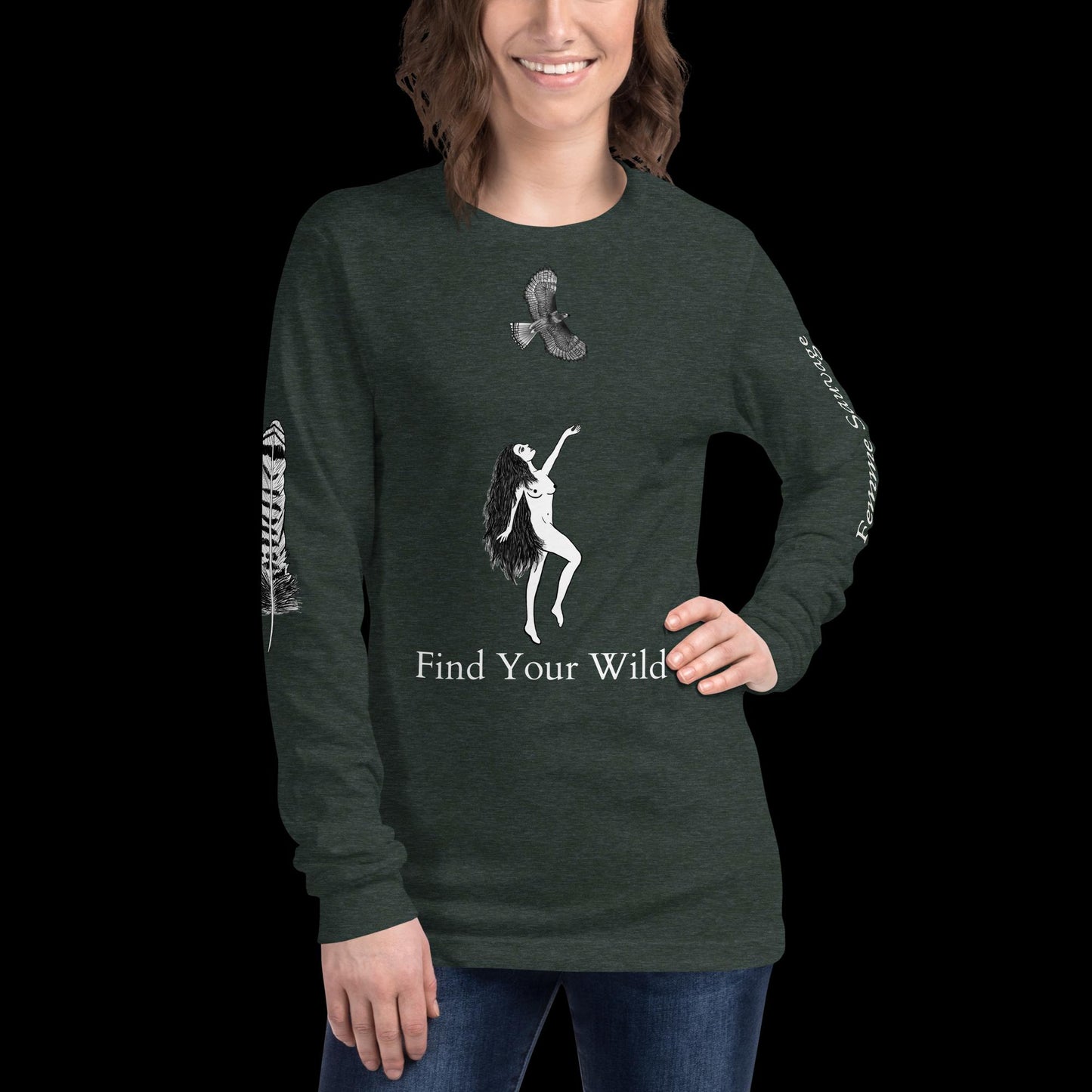 Hawk Find Your Wild Dark Colors Long Sleeve Tee