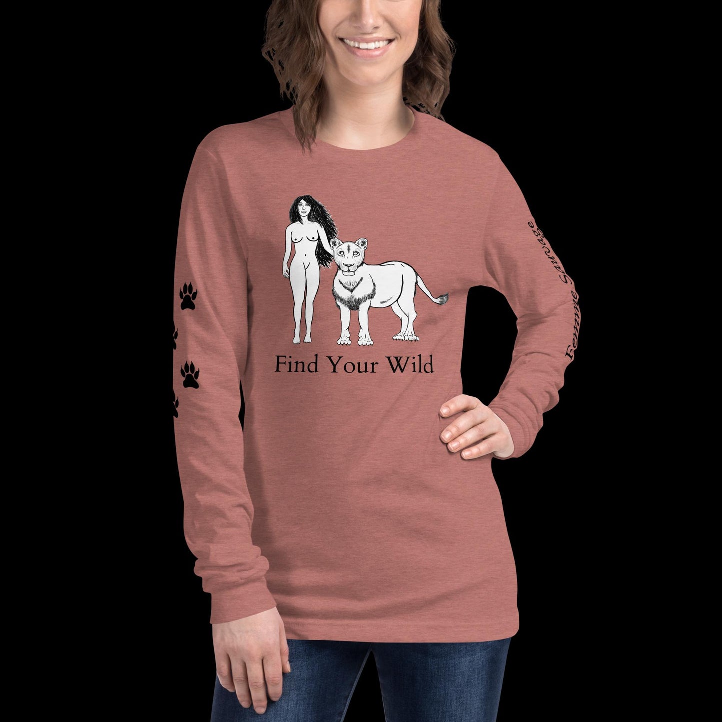 Lioness Find Your Wild Light Colors Long Sleeve Tee