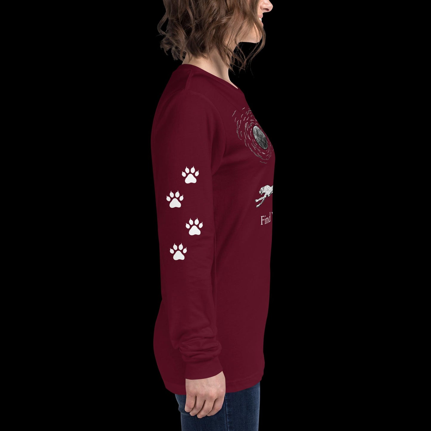 Cheetah Find Your Wild Dark Colors Long Sleeve Tee