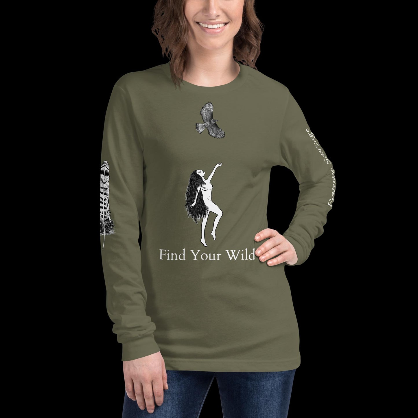 Hawk Find Your Wild Dark Colors Long Sleeve Tee