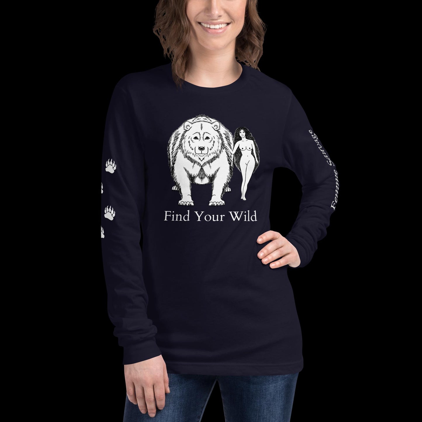 Bear Find Your Wild Dark Colors Long Sleeve Tee