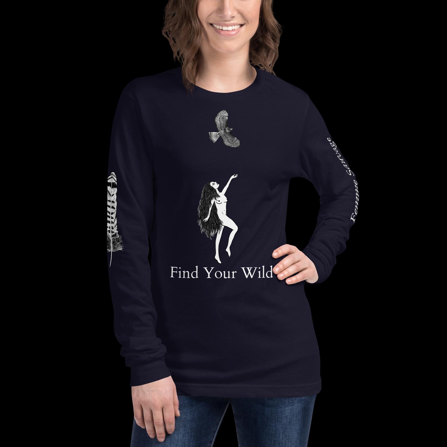 Hawk Find Your Wild Dark Colors Long Sleeve Tee