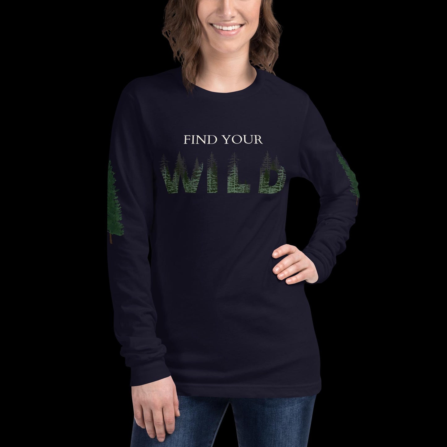 Find Your Wild Dark Colors Long Sleeve Tee