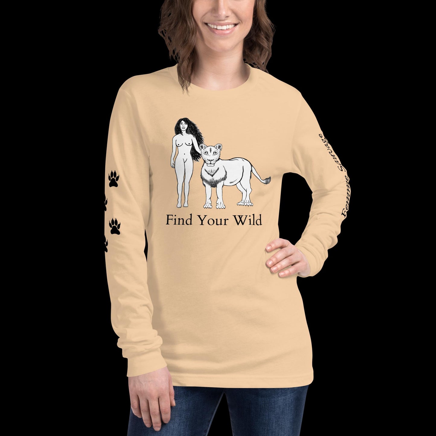 Lioness Find Your Wild Light Colors Long Sleeve Tee