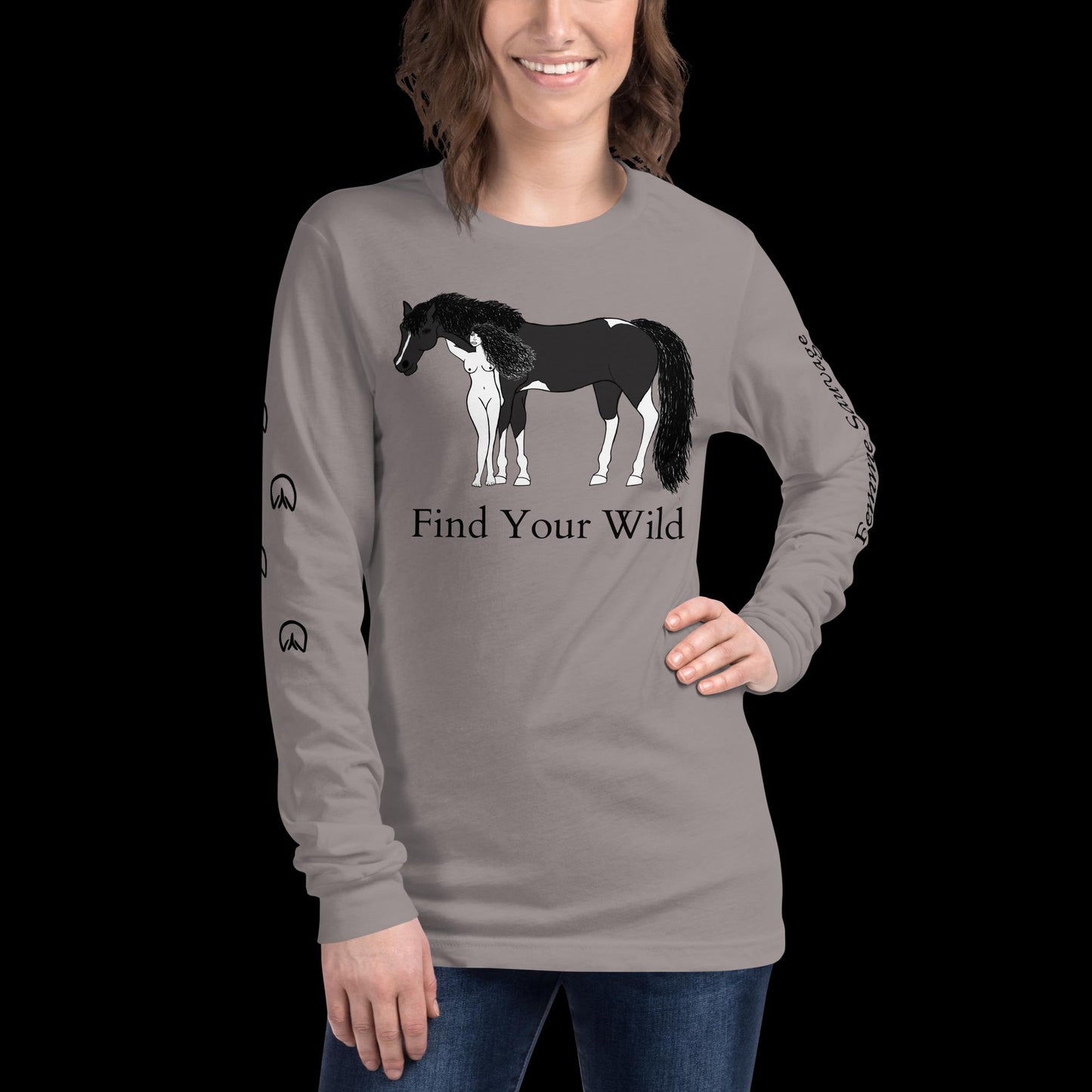 Horse Find Your Wild Light Colors Long Sleeve Tee