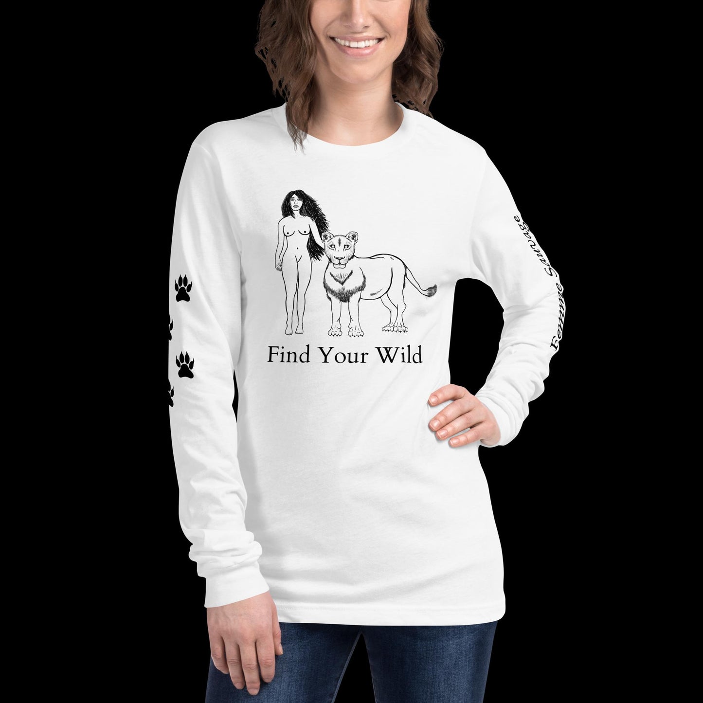 Lioness Find Your Wild Light Colors Long Sleeve Tee