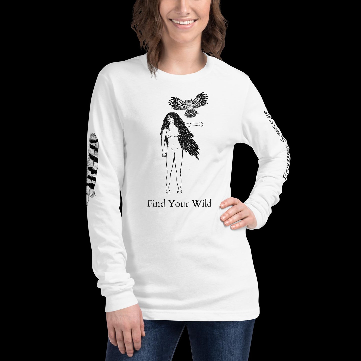 Owl Find Your Wild Light Colors Long Sleeve Tee