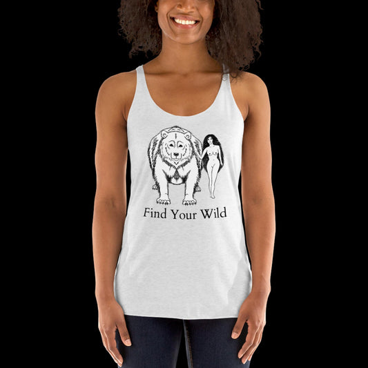 Bear Find Your Wild Light Colors Racerback Tank