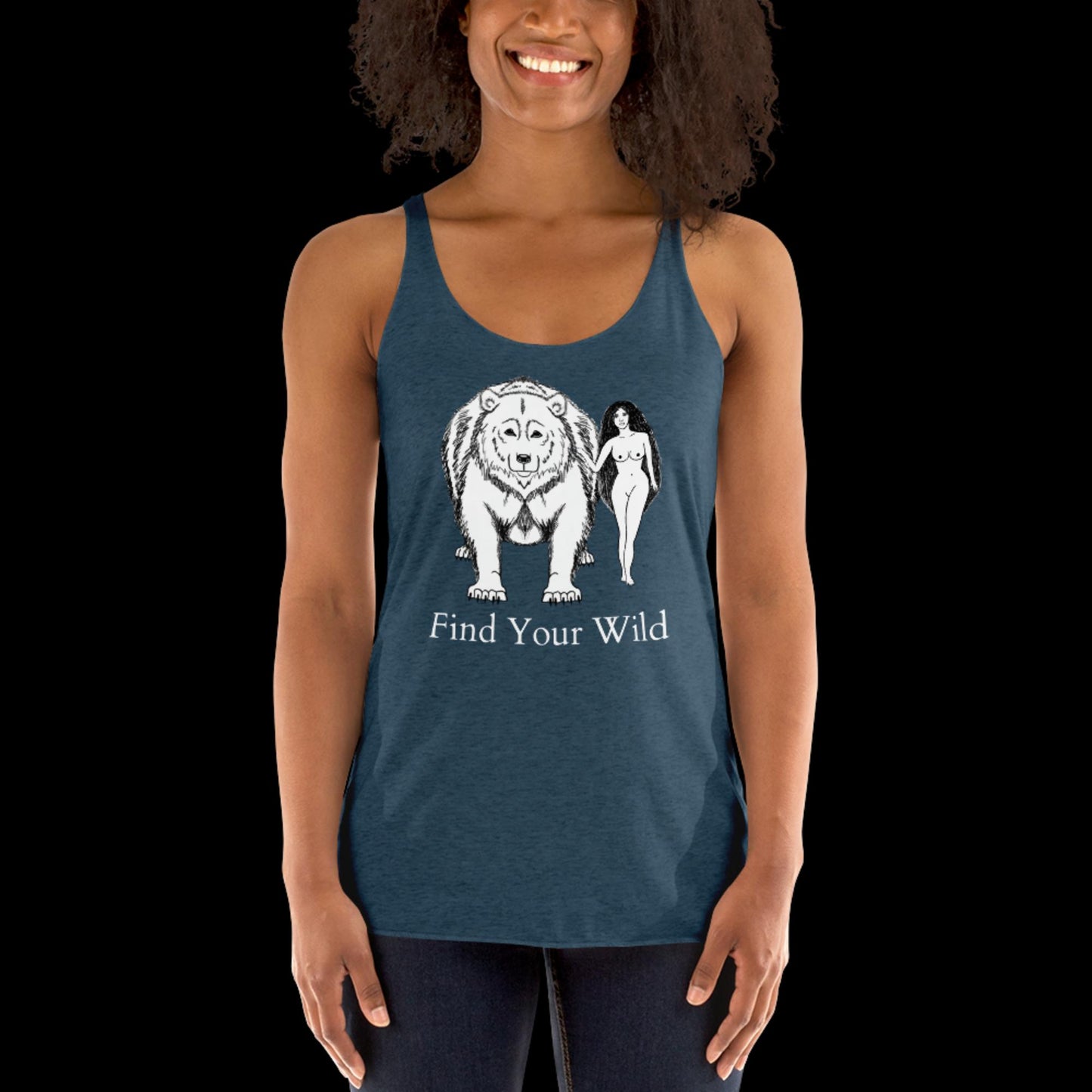 Bear Find Your Wild Dark Colors Racerback Tank