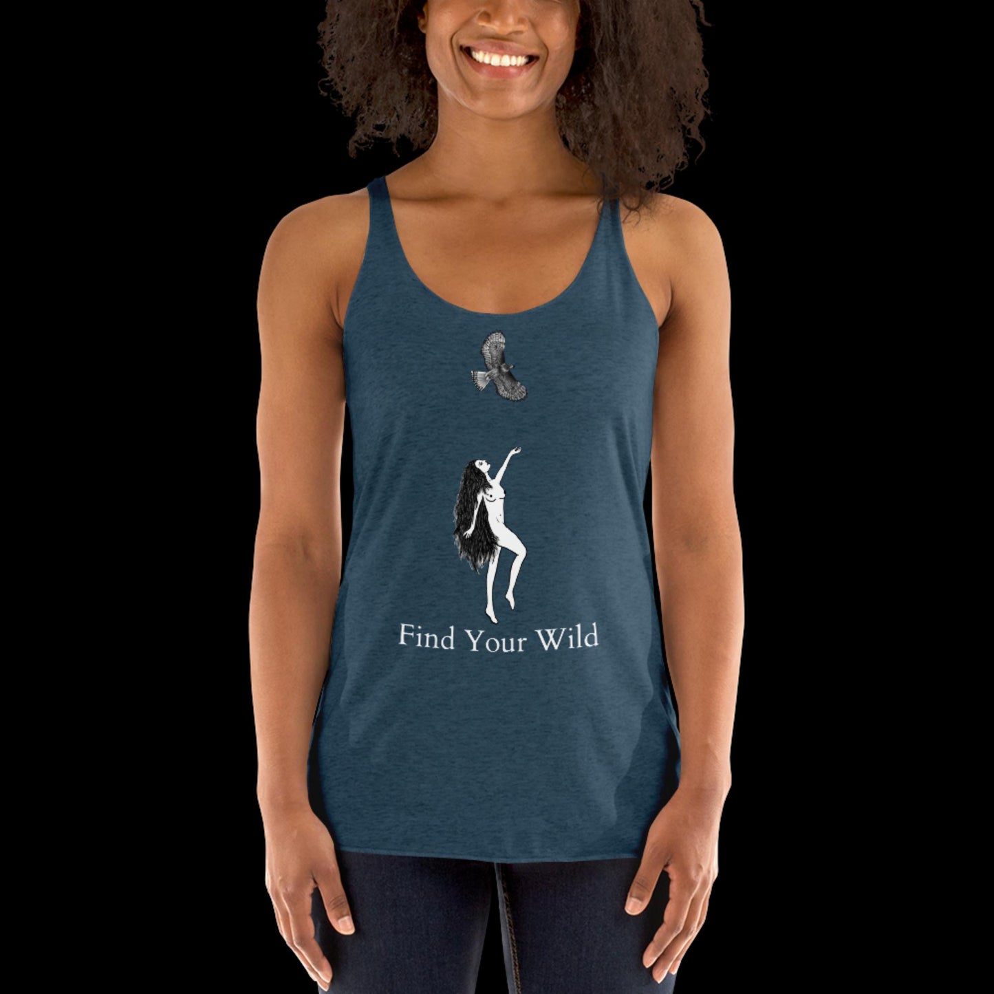 Hawk Find Your Wild Dark Colors Racerback Tank