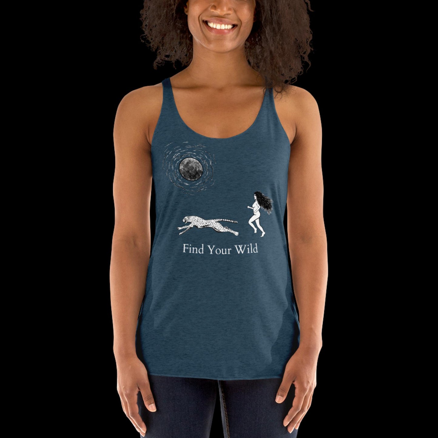 Cheetah Find Your Wild Dark Colors Racerback Tank