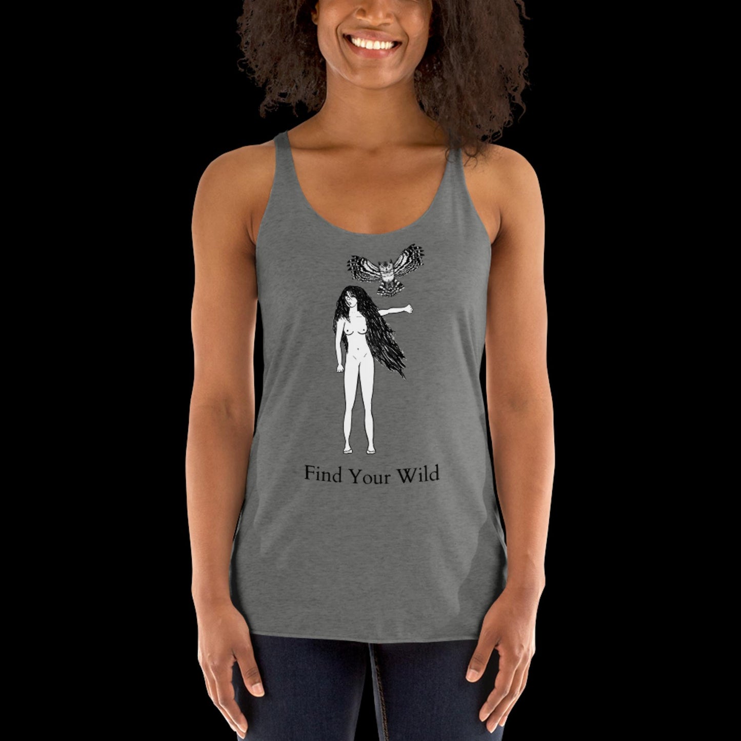 Owl Find Your Wild Light Colors Racerback Tank