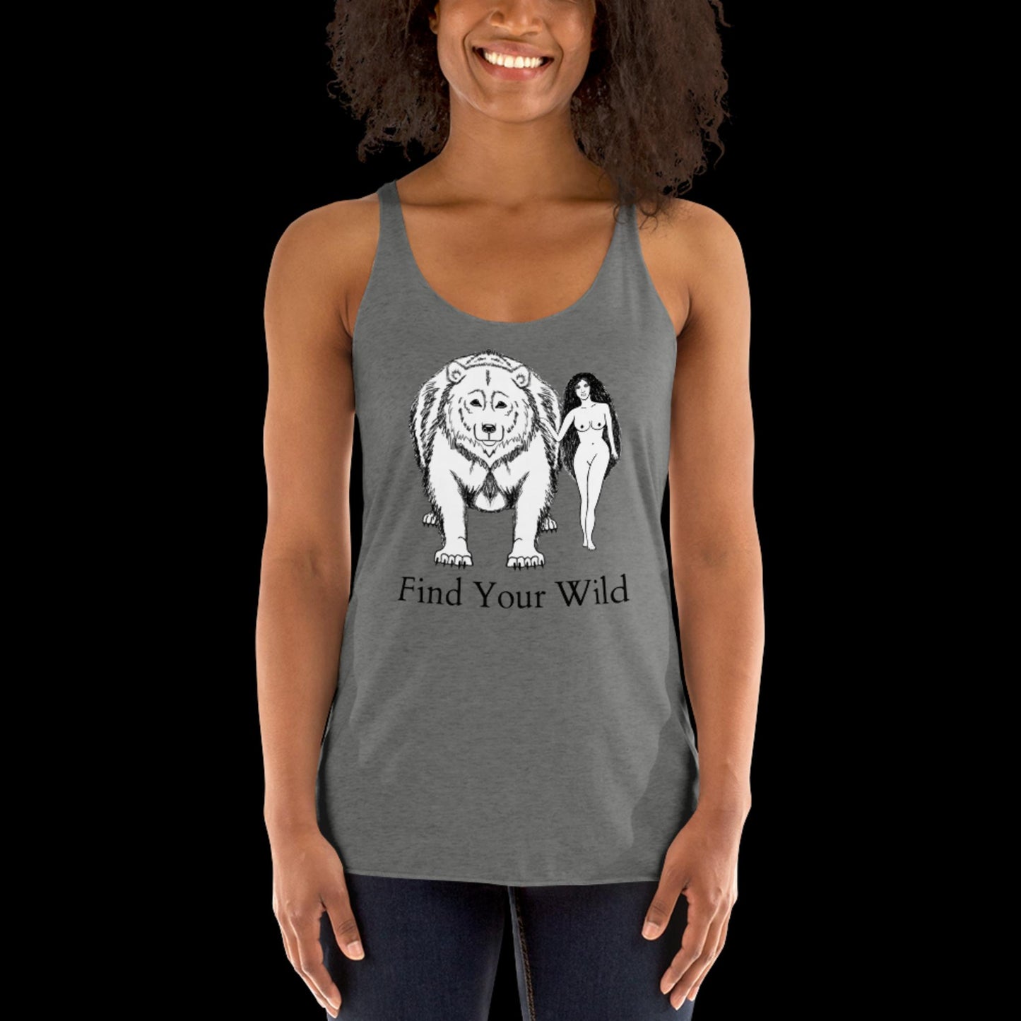 Bear Find Your Wild Light Colors Racerback Tank