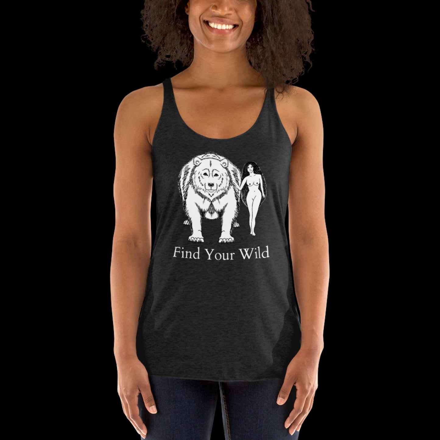 Bear Find Your Wild Dark Colors Racerback Tank