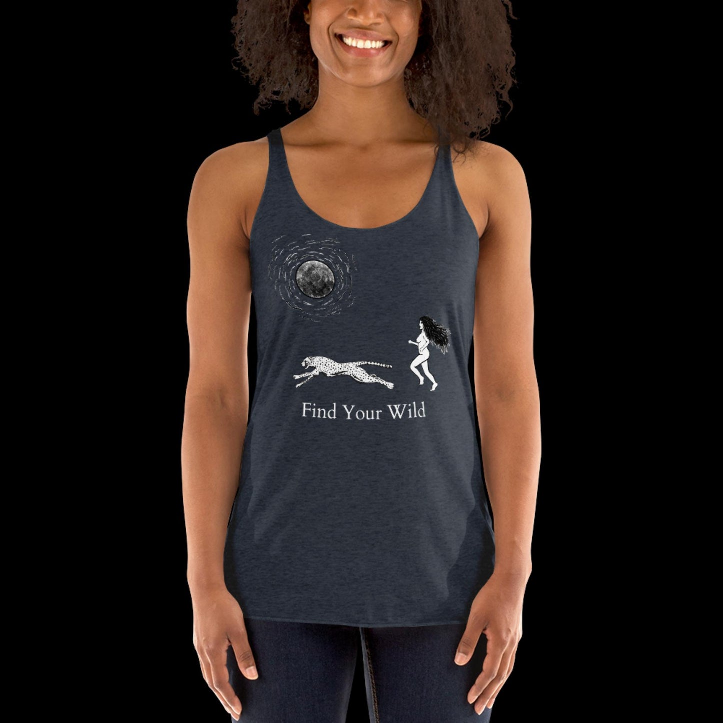 Cheetah Find Your Wild Dark Colors Racerback Tank