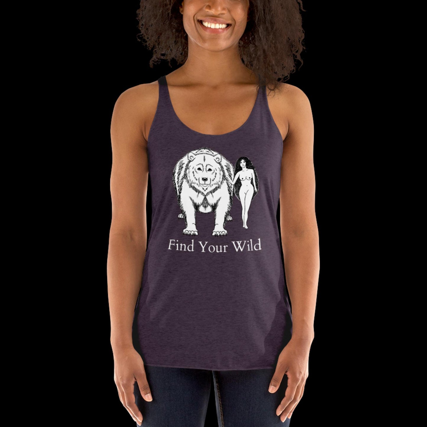 Bear Find Your Wild Dark Colors Racerback Tank