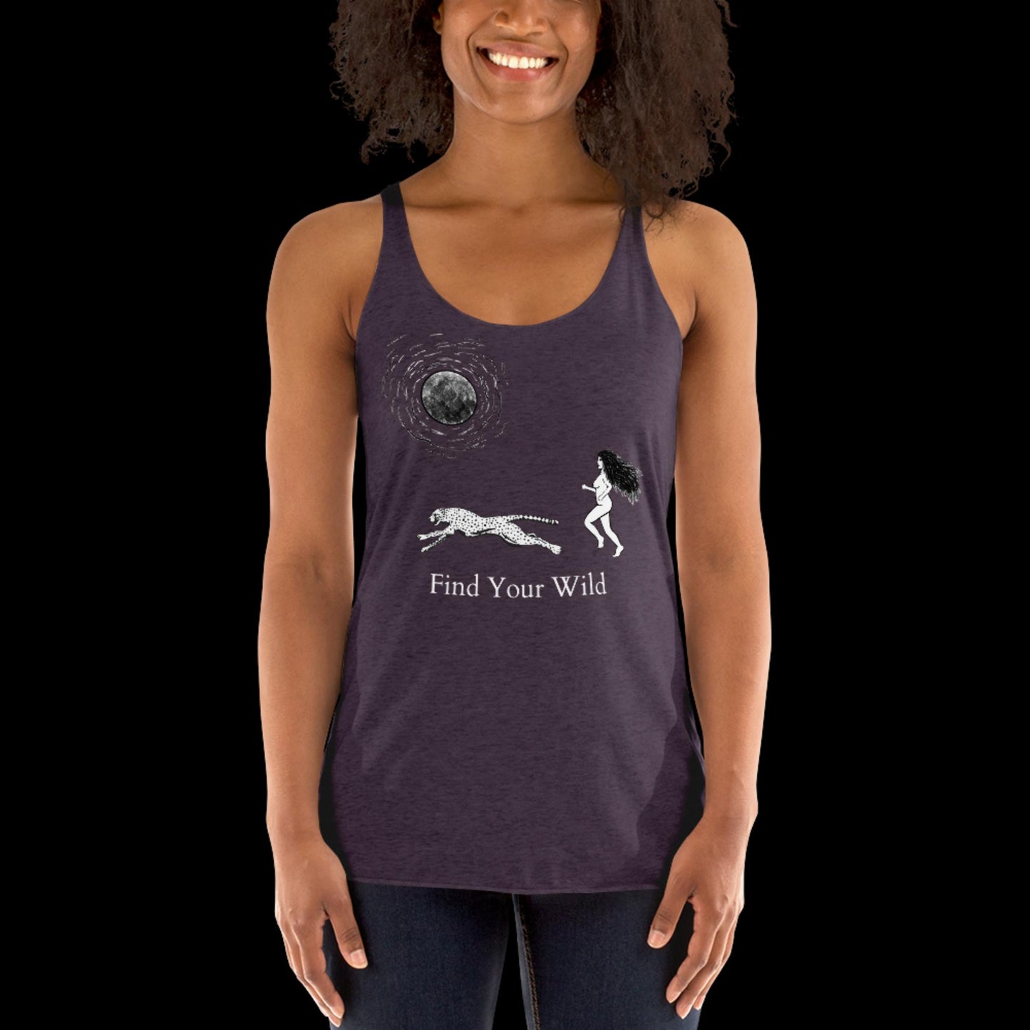 Cheetah Find Your Wild Dark Colors Racerback Tank